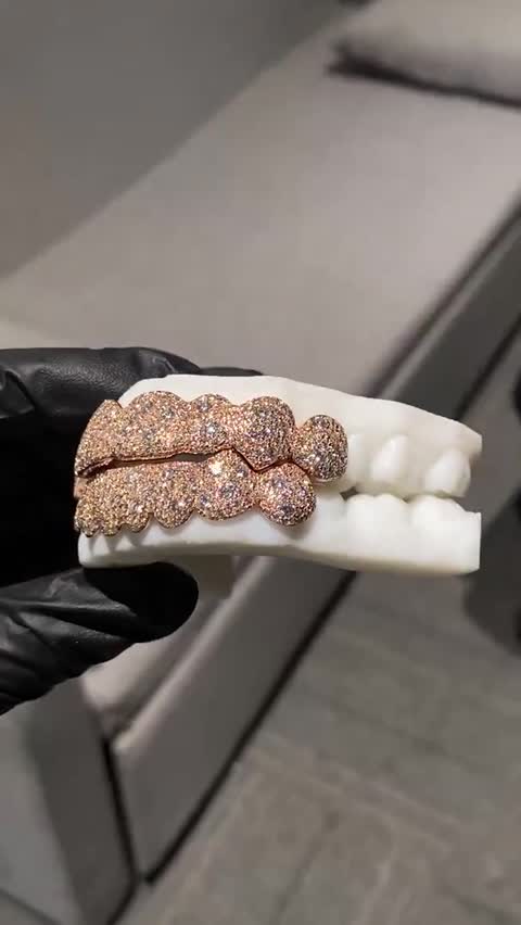 Finished full set in rose gold on the mold it was cut from