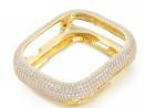 Iced moissanite cover for Apple Watch, design CMW0016, gold