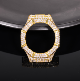 Iced moissanite cover for Casio G-Shock GA-2100, design CMW0003, gold