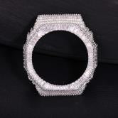 Iced moissanite cover for Casio G-Shock GA-2100, design CMW0019, baguette set