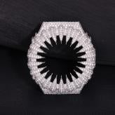 Iced moissanite cover for Casio G-Shock GA-2100, design CMW0039, sunburst rays