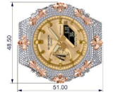 Iced moissanite cover for Casio G-Shock GA-2100, design CMW0049